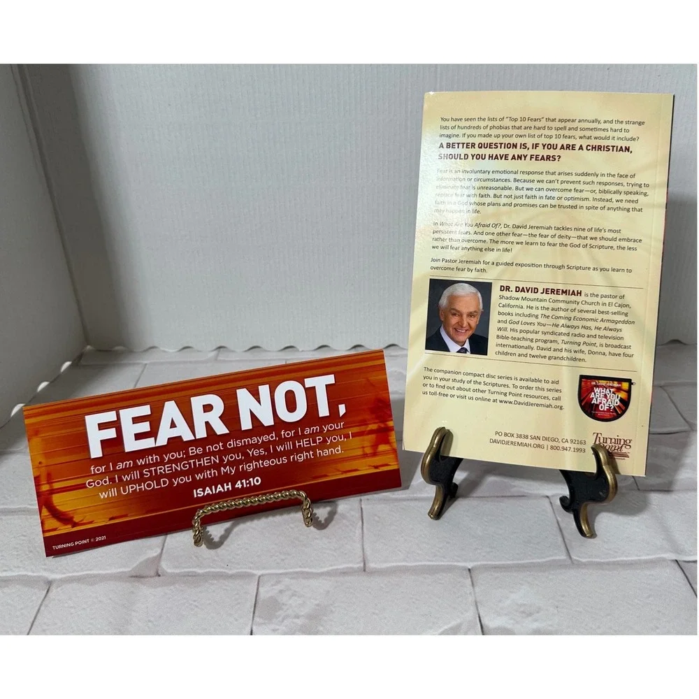Dr David Jeremiah What Are You Afraid Of Paperback Study Guide & Bonus Bookmark‎